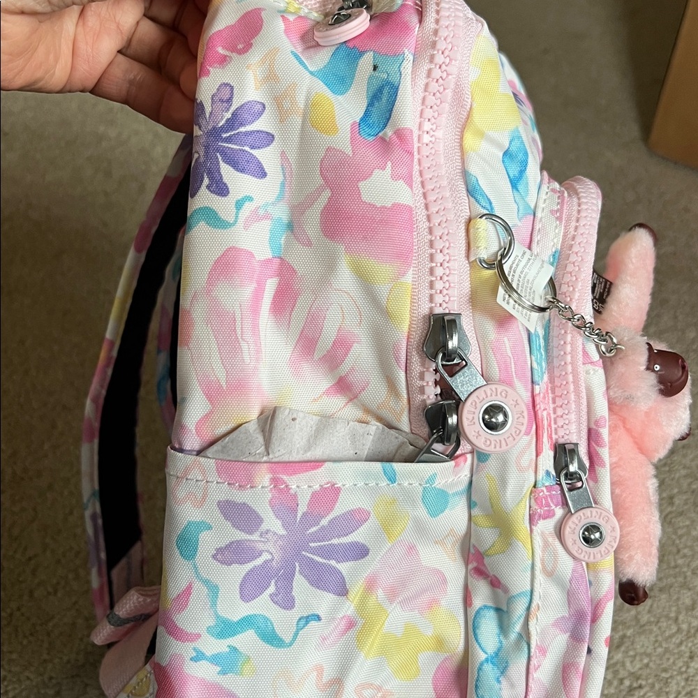 Kipling small Seoul Backpack - Aqua Sea - Picture 6 of 8
